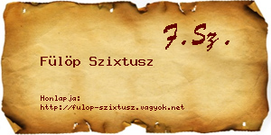 Fülöp Szixtusz névjegykártya